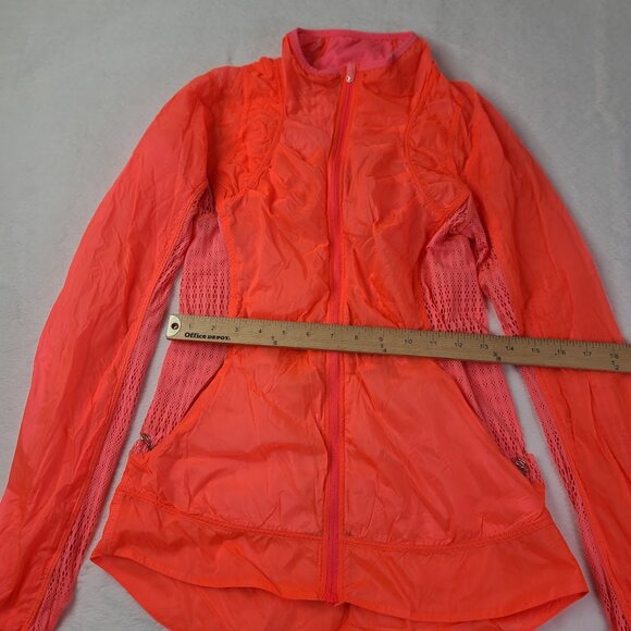 Lululemon Women's Neon Pink Nothing To Hide Mesh Run Performance Jacket Size 4 - Picture 4 of 7